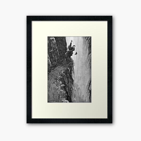 Sydney Paget - Fantastic print from Sherlock Holmes The Final Problem / Reichenbach Falls Framed Art Print