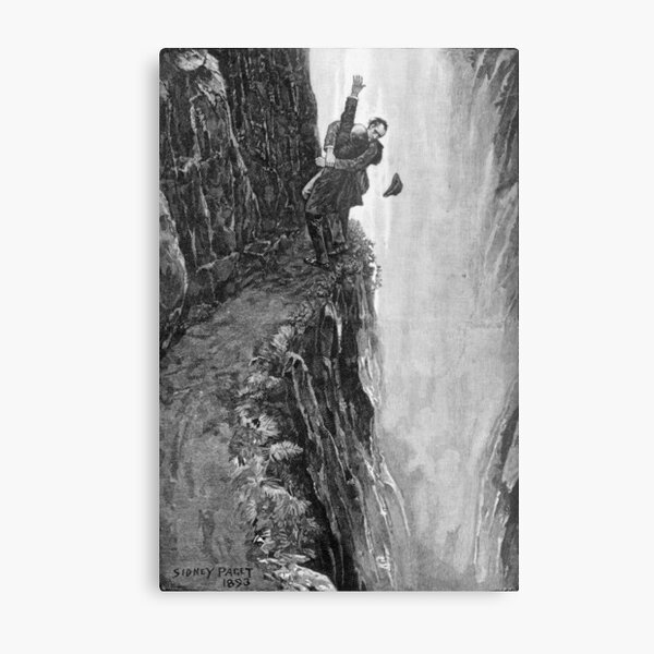Sydney Paget - Fantastic print from Sherlock Holmes The Final Problem / Reichenbach Falls Metal Print