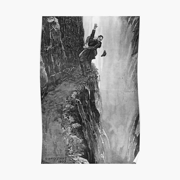 Sydney Paget - Impression fantastique de Sherlock Holmes The Final Problem / Reichenbach Falls Poster