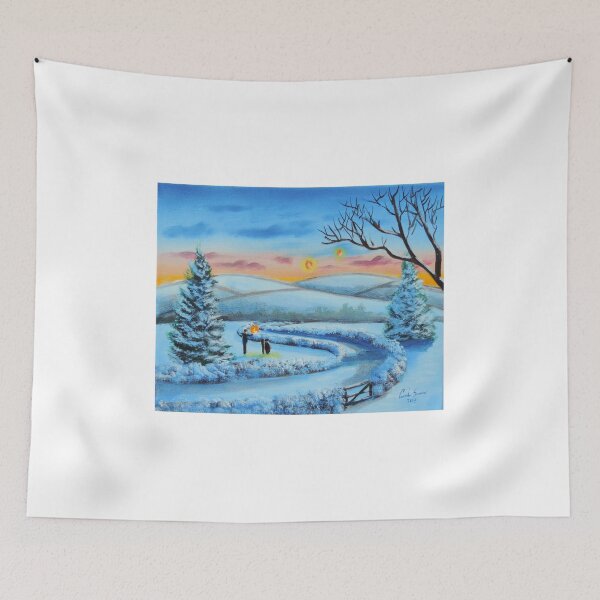 Item preview, Chinese lanterns winter landscape designed and sold by GORDON BRUCE ART.