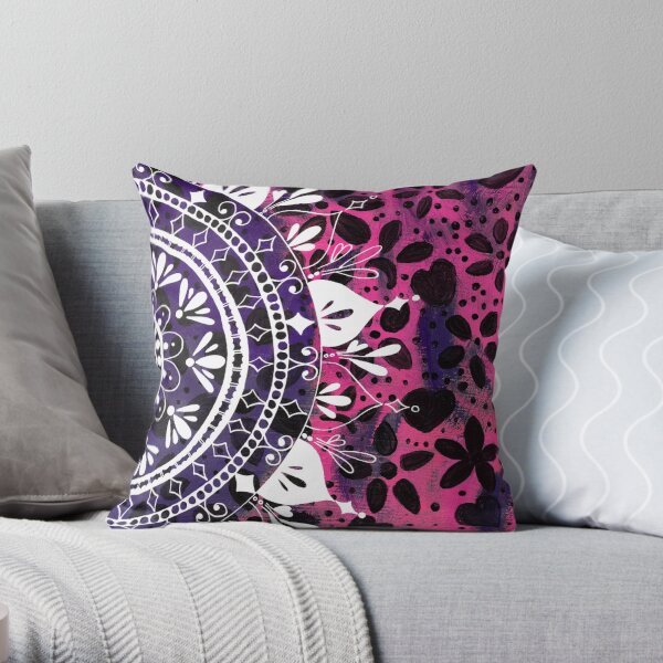 Pink Pattern Flower Pattern Throw Pillow