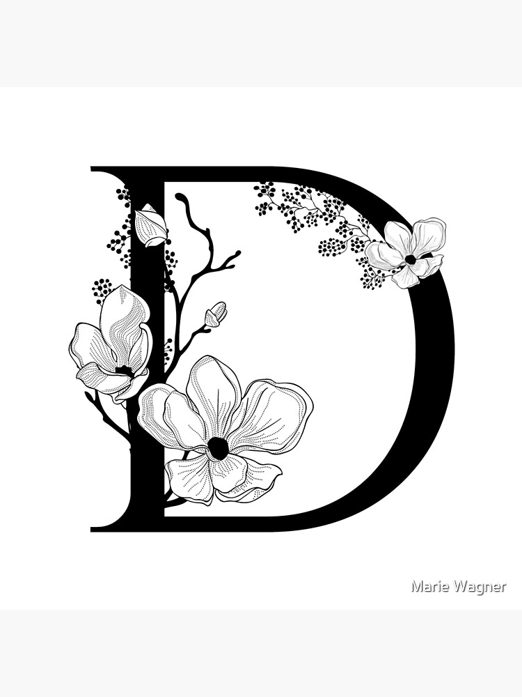 Floral Letter D | Art Board Print