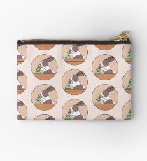 Cute Bunny Rabbit Scientist with Green Microscope Zipper Pouch