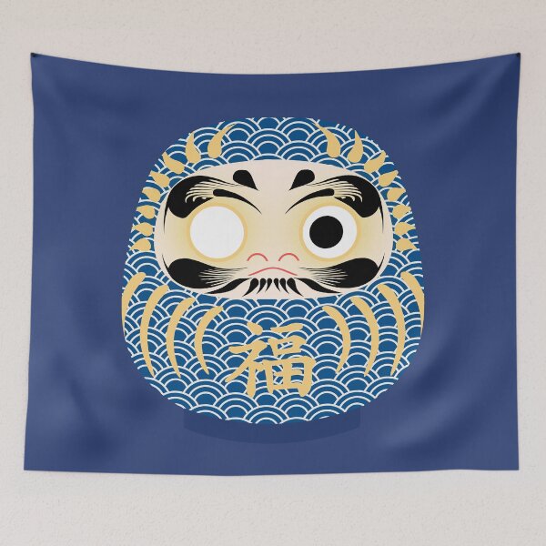 Item preview, Blue Seigaiha Daruma of Tranquillity designed and sold by SharpSpider.