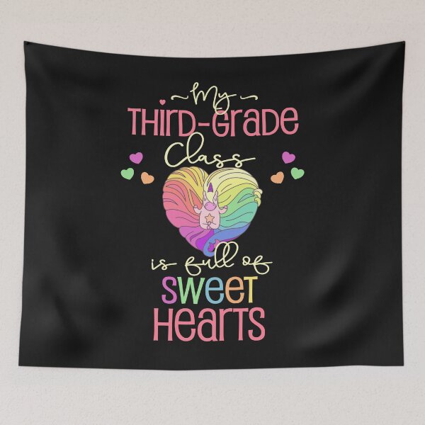 Item preview, Valentine Class Cute Third Grade Teacher Student Unicorn Sweethearts designed and sold by Sapphire Star.