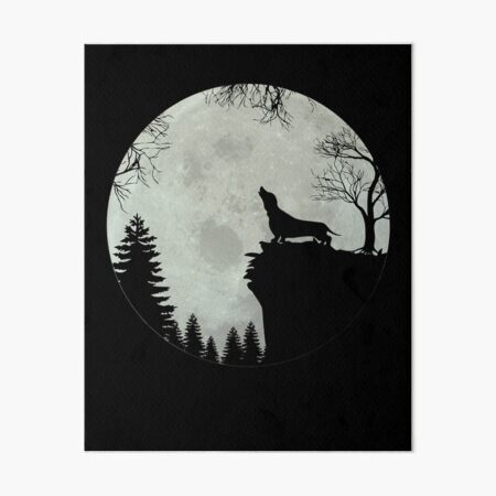 Dachshund Teckel Dachshund moon Art Board Print
