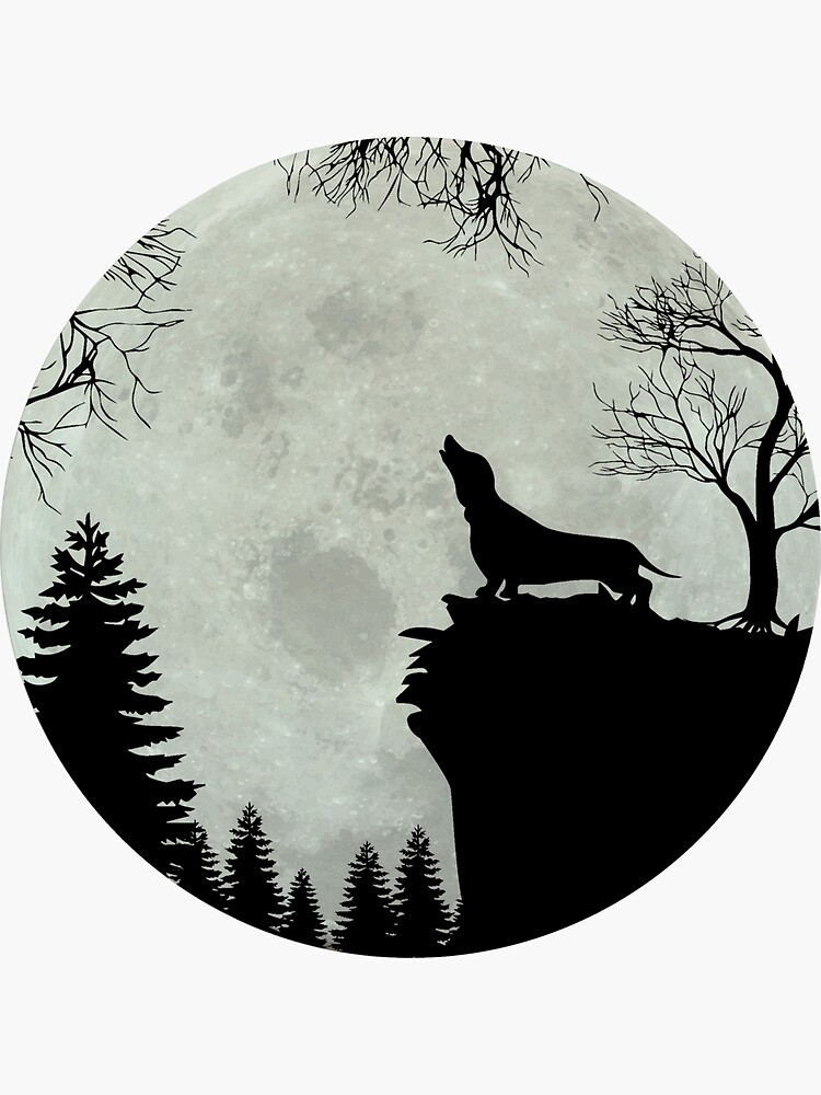 Dachshund Teckel Dachshund moon by Anfrato