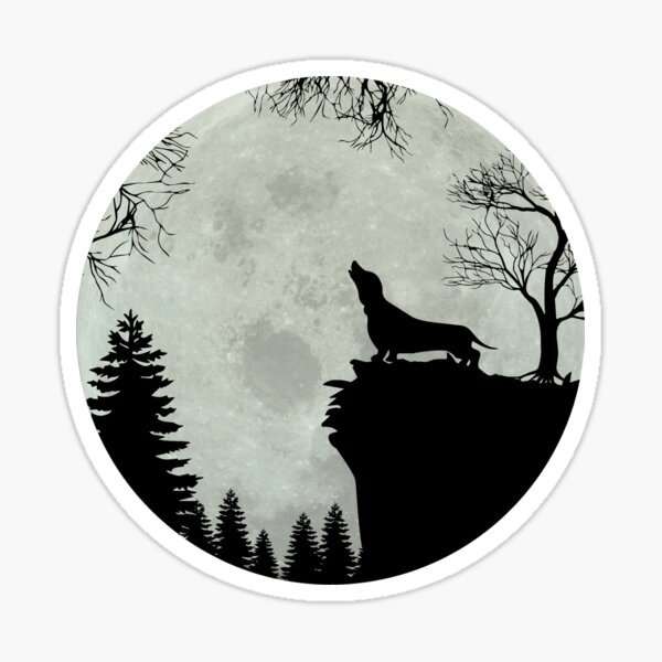 Dachshund Teckel Dachshund moon Sticker