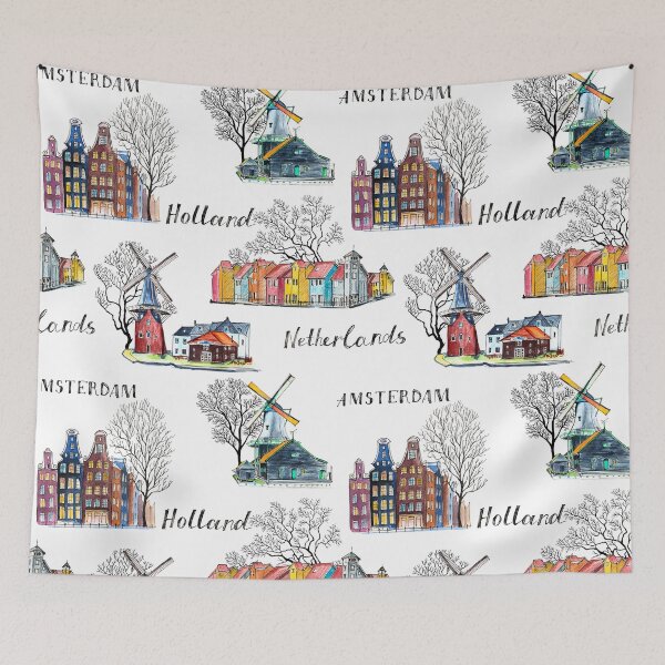 Item preview, Amsterdam watercolor pattern designed and sold by LiliyaSavelieva.