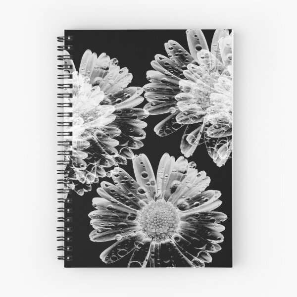 Item preview, black and white flowers designed and sold by CiliegiaBianca.