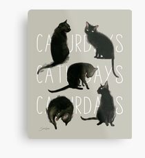 Caturdays - Schwarze Katze Metalldruck