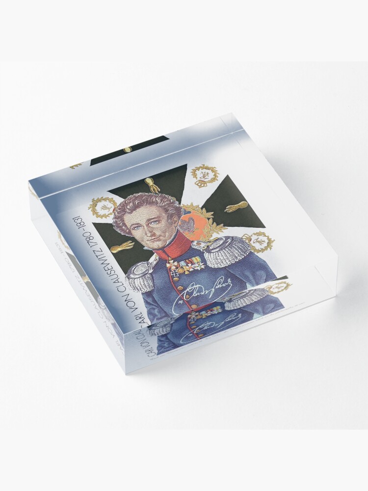 Alternate view of Carl von Clausewitz Portrait with Prussian Flag Acrylic Block
