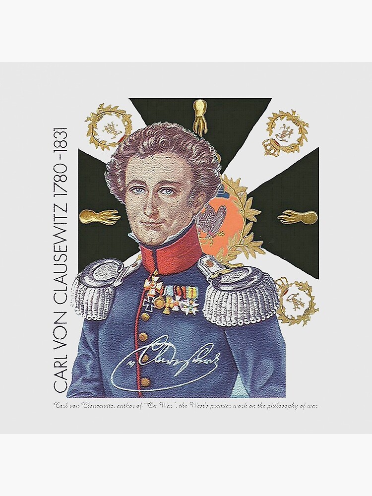 Carl von Clausewitz Portrait with Prussian Flag by edsimoneit