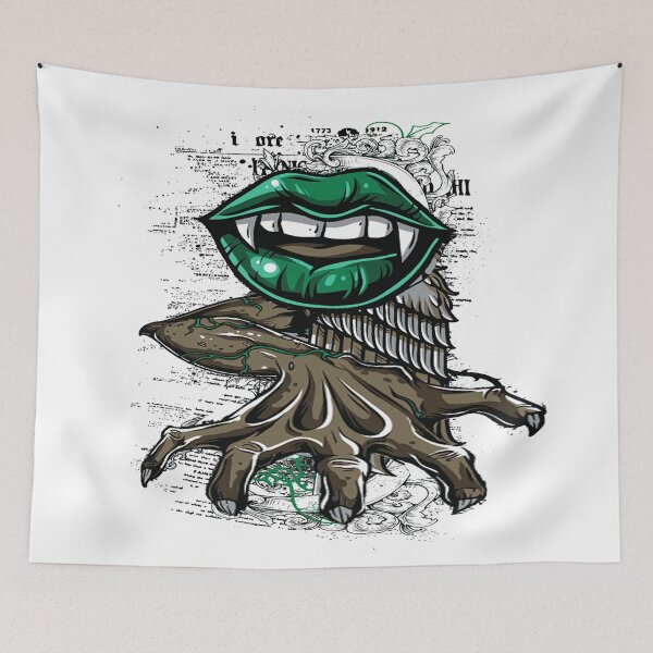Item preview, Green Lips And Claws designed and sold by leen12 Art Designs Prints.