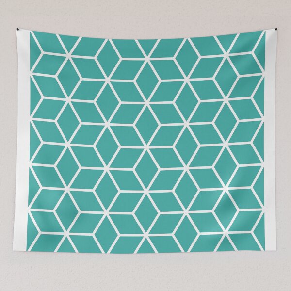 Item preview, Teal Interlocked hexagon lattice designed and sold by ImageNugget.