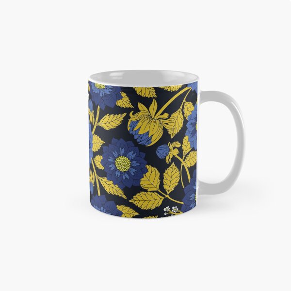 Item preview, Blue, Navy, Yellow & Mustard Floral/Botanical Pattern designed and sold by somecallmebeth.