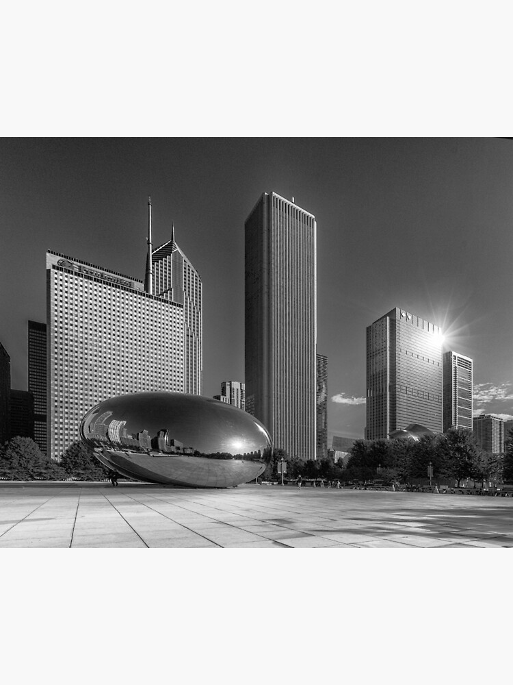 "Chicago Bean with City Backdrop" Poster for Sale by espinner Redbubble