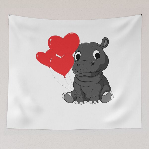 Item preview, Heart Balloon Hippo designed and sold by 3Below.