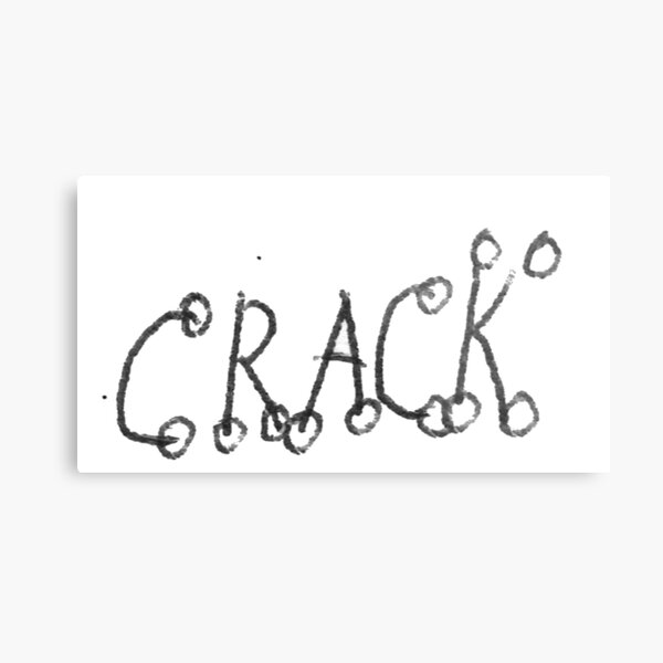#Drawing #VisualArt #crack #alphabet symbol text letter sign Metal Print