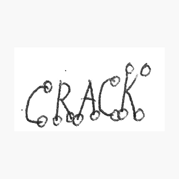 #Drawing #VisualArt #crack #alphabet symbol text letter sign Photographic Print