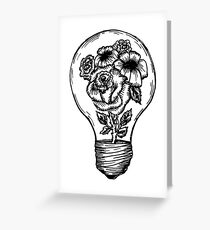 flower lightbulb Greeting Card