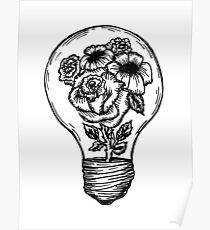 flower lightbulb Poster