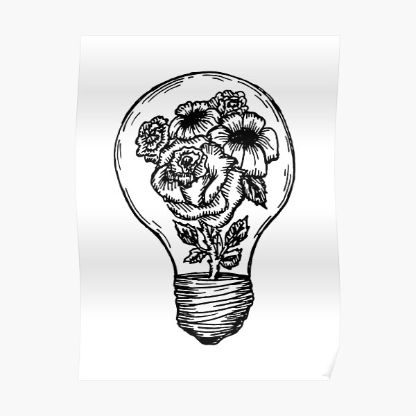 flower lightbulb Poster