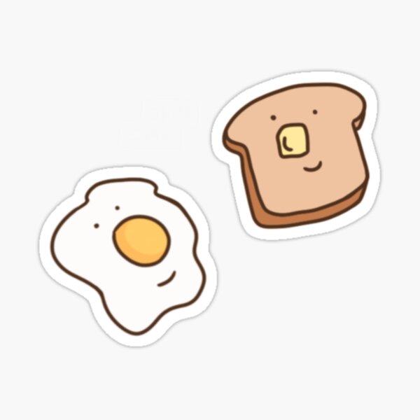 Huevos y tostadas Pegatina