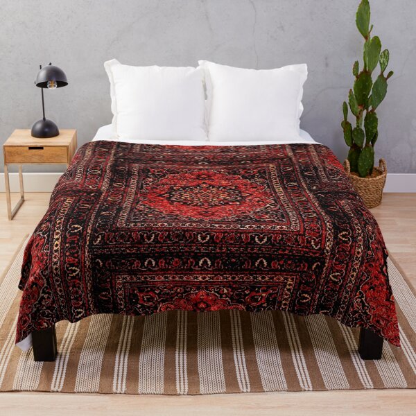 Persian carpet look in rose Throw Blanket