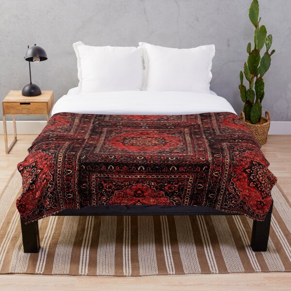 Persian carpet look in rose Throw Blanket