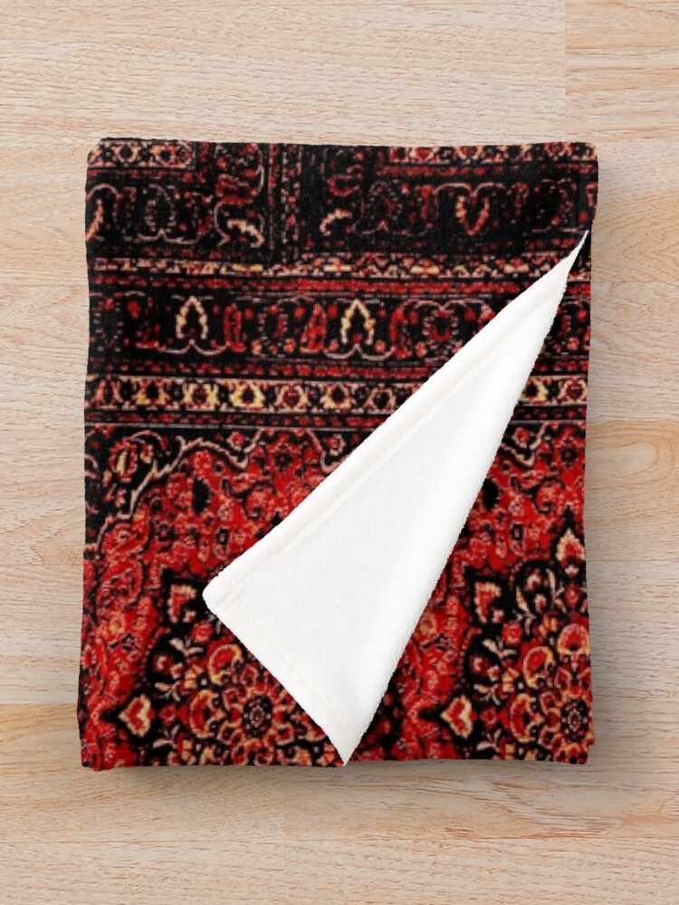 Alternate view of Persian carpet look in rose Throw Blanket