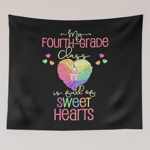 Item preview, 4th Grade Valentine Class Teacher Student Full Of Sweethearts & Cute Unicorn designed and sold by Sapphire Star.