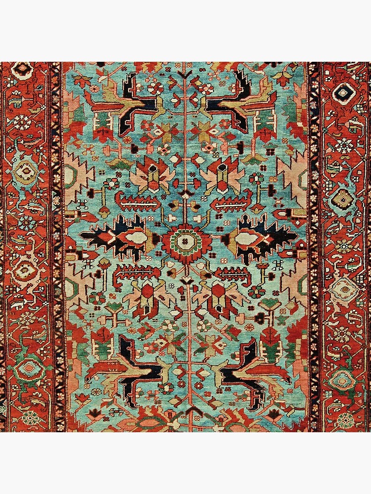 Aperçu 4 sur 4. Coussin avec l'œuvre Impression de tapis persan antique Heriz créée et vendue par bragova.