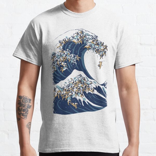 Item preview, The Great Wave of Pugs Vanilla Sky designed and sold by Huebucket.