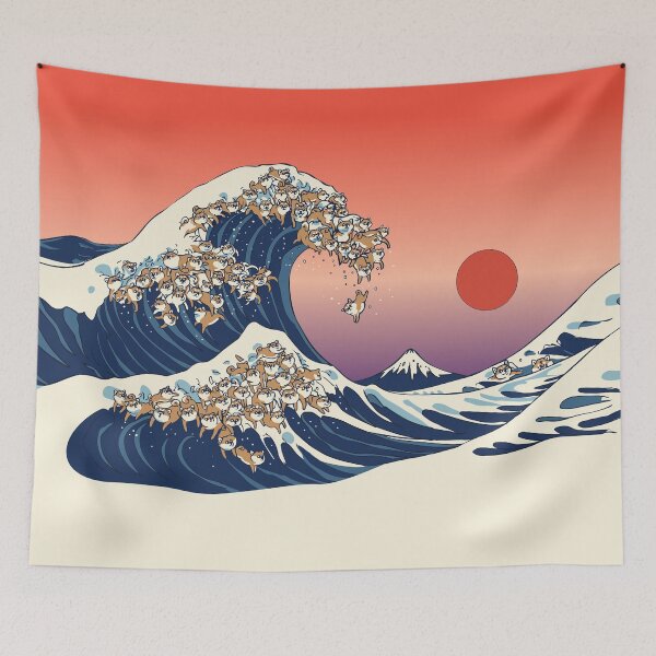 Item preview, The Great Wave of Shiba Inu designed and sold by Huebucket.