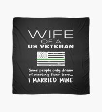 Proud Wife Of A US Veteran Military Thin Green Line Gift Scarf