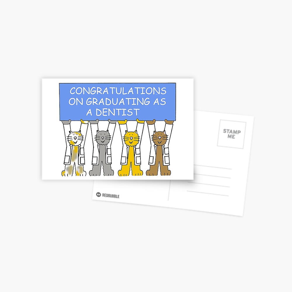 Carte Postale Felicitations Pour Votre Diplome De Dentiste Par Katetaylor Redbubble