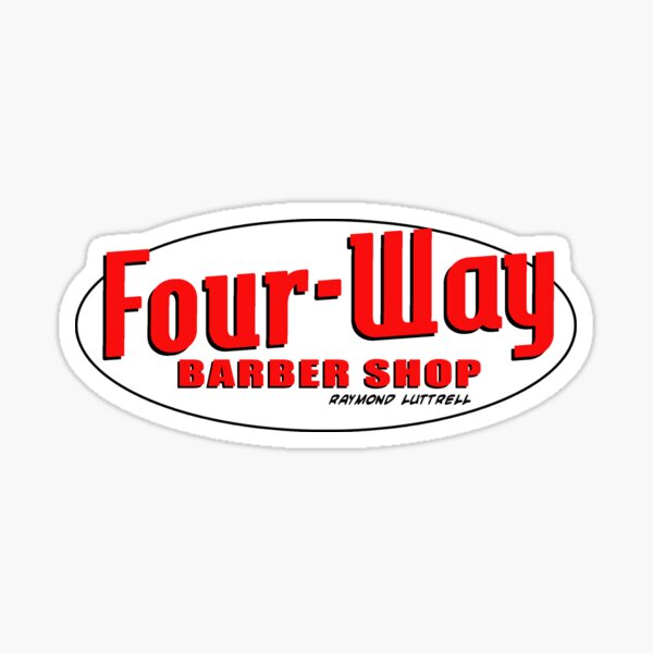 Four-Way Barber Shop Sticker