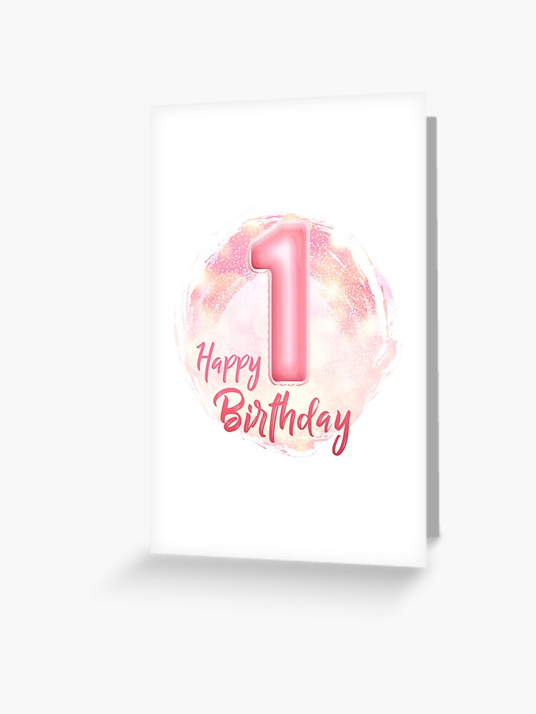 Carte De Vœux Joyeux Anniversaire 1 An Par Adi Daniel Redbubble