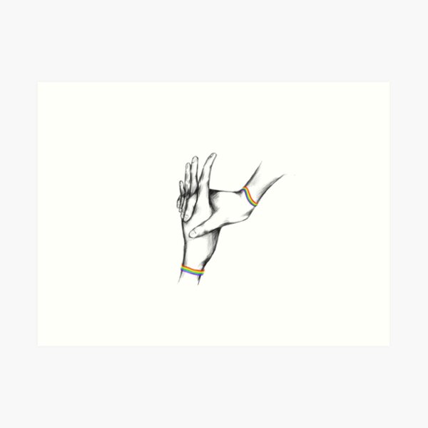 LGBT+ hands holding Art Print