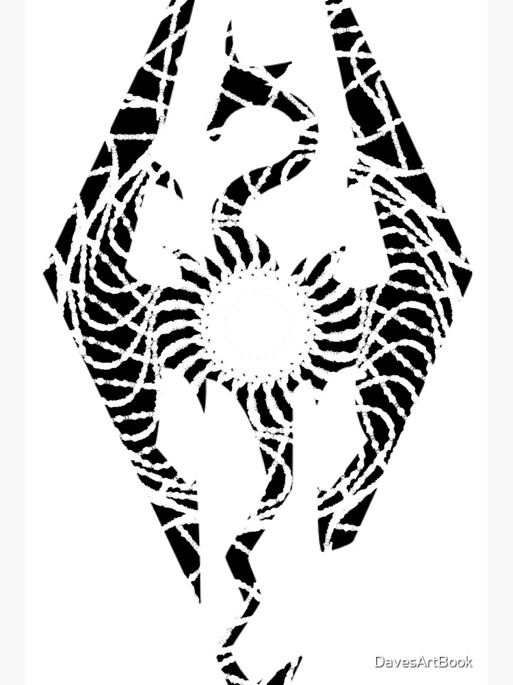 Skyrim Dragon Logo Art Board Print By Davesartbook Redbubble