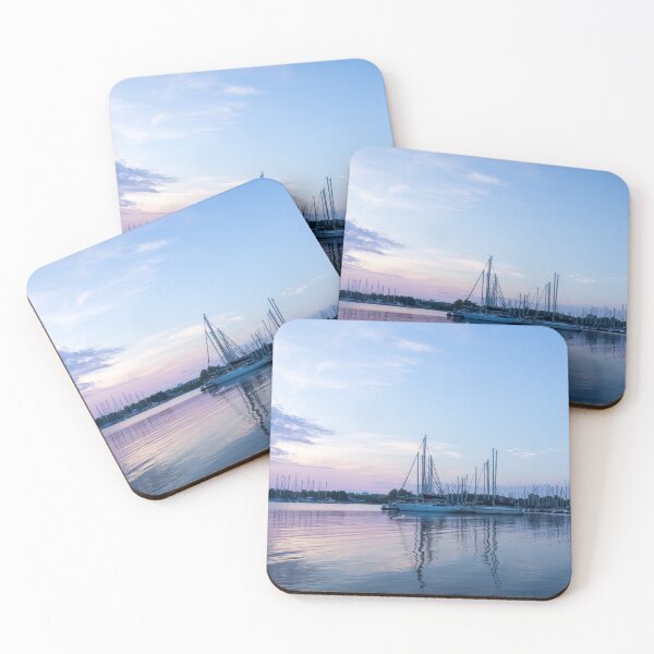 Item preview, Soft Blue and Pink Ripples - Yachts and Clouds Reflections designed and sold by Georgia Mizuleva.