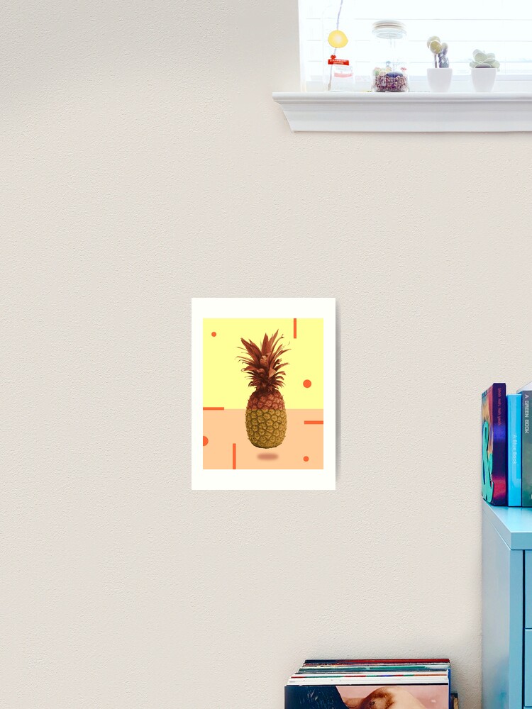 Pineapple Print Tropical Decor Botanical Print Pineapple Wall Art Beige Peach Minimal Art Print By Shrijit Redbubble