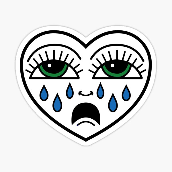 Crying Heart Stickers Redbubble