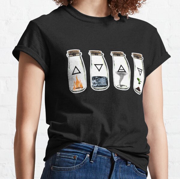 The 4 Symbols of the Elements: Earth, Wind, Water, and Fire - Nature in a Bottle Classic T-Shirt