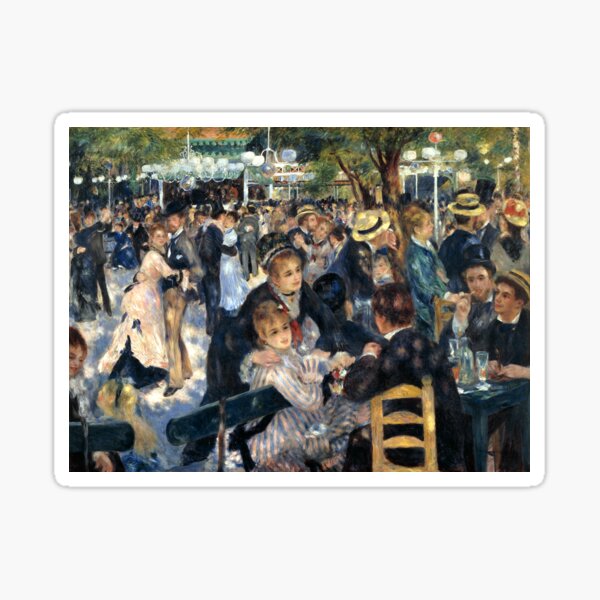 Ball of the Galette Mill, Auguste Renoir Sticker