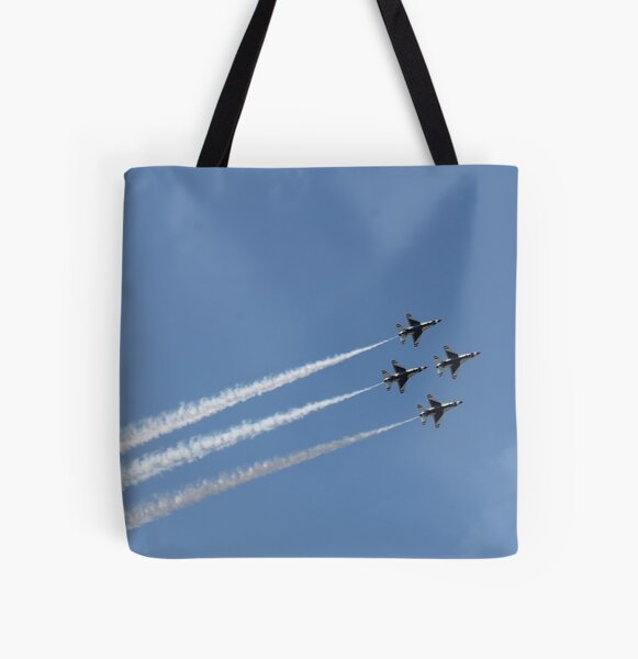 #Air #show #AirShow #airplane #military #fighter #speed #flying #aerobatics #airforce #sky #maneuver #wing #horizontal #blue #colorimage #airvehicle #aerospaceindustry #accuracy #efficiency #pattern All Over Print Tote Bag