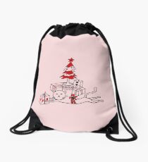 Cat love X-mas Drawstring Bag