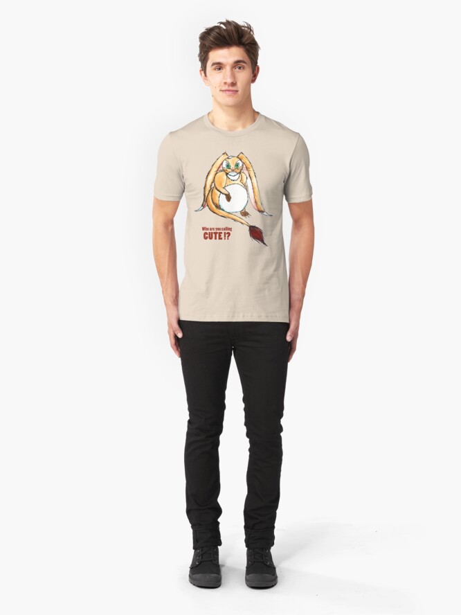 Alternate view of Who are you calling CUTE !? Slim Fit T-Shirt