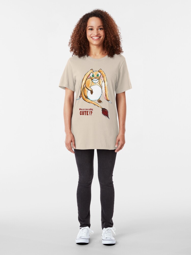Alternate view of Who are you calling CUTE !? Slim Fit T-Shirt